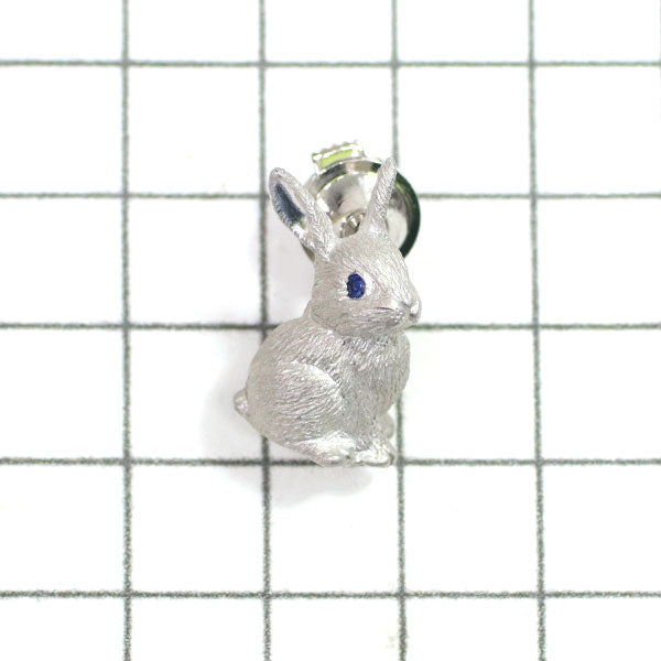 K18WG Sapphire Pin Brooch 0.04ct Rabbit Animal 
