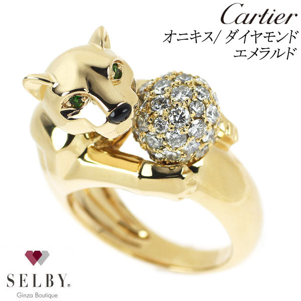 Cartier K18YG Onyx/Diamond Emerald Ring Panthervedra #10.0《Selby Ginza Store》[S+Polished at an official store like new] [Used] 