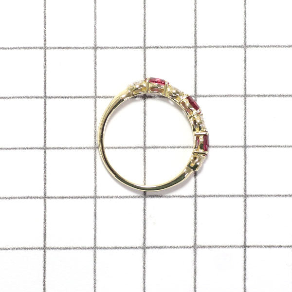 Queen K18YG Marquise Ruby Diamond Ring 