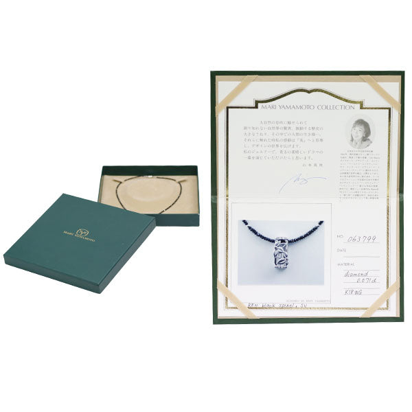 Mari Yamamoto K18WG/ SV Diamond Black Spinel Pendant Necklace D0 ...