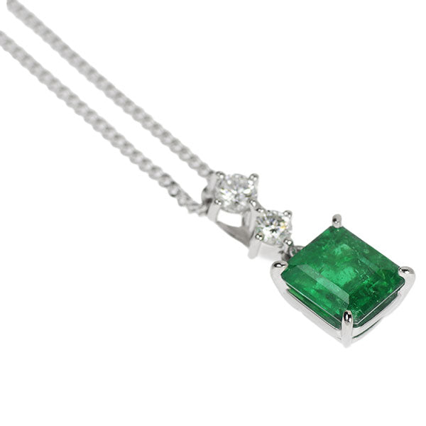 TASAKI Pt900/ Pt850 エメラルド ダイヤモンド ペンダントネックレス 1.37ct 0.18 41.5cm《セルビー銀座店》【S 新品同様磨き】【中古】