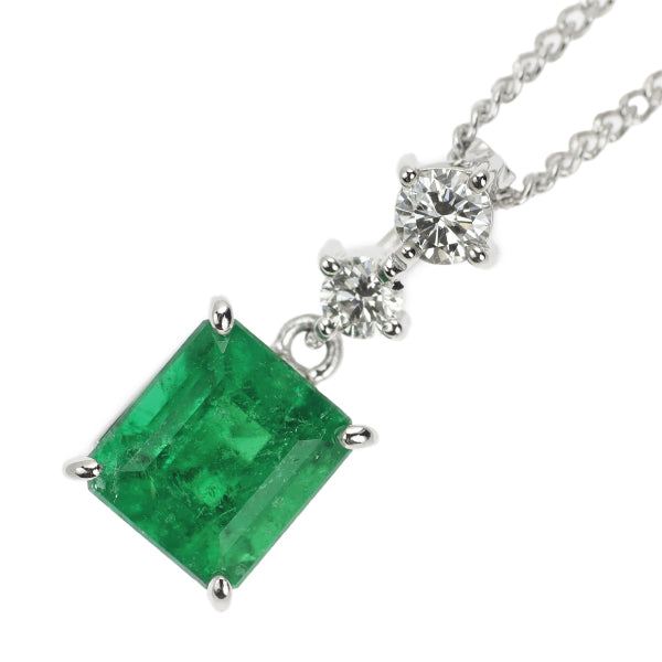 TASAKI Pt900/ Pt850 Emerald Diamond Pendant Necklace 1.37ct 0.18 41.5cm《Selby Ginza Store》 [S Polished like new] [Used] 