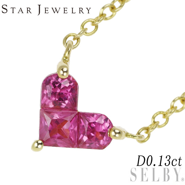 Star Jewelry K18YG Ruby Pendant Necklace 0.13ct Mysterious Heart