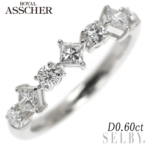 Royal Asscher Pt900 Diamond Ring 0.60ct 