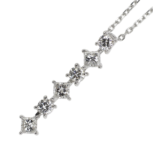 Royal Asscher Pt Diamond Pendant Necklace 0.55ct 
