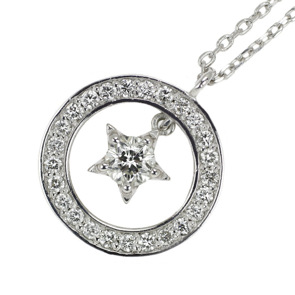 wish upon a star K18WG Diamond Pendant Necklace 0.108ct D0.12ct Little Prince Collection 