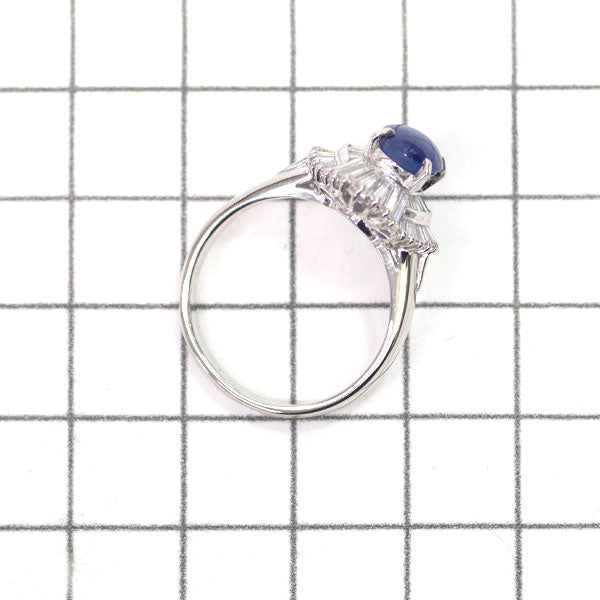 Pt900 Star Sapphire Diamond Ring 2.111ct D0.81ct 