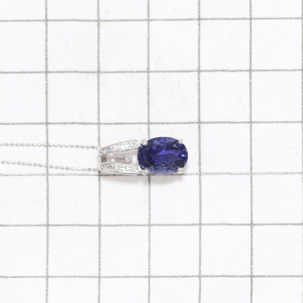 K18WG Iolite Diamond Pendant Necklace 1.89ct D0.02ct 