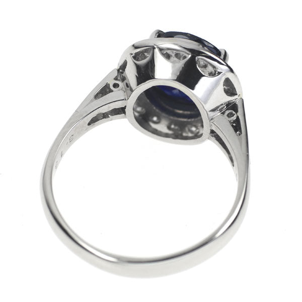 Pt900 Sapphire Diamond Ring 3.18ct D0.45ct 