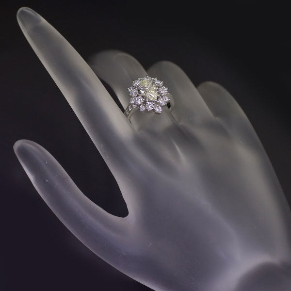 Heiwado Trading Pt950 Pear Shape Diamond Ring 1.043ct D1.06ct 