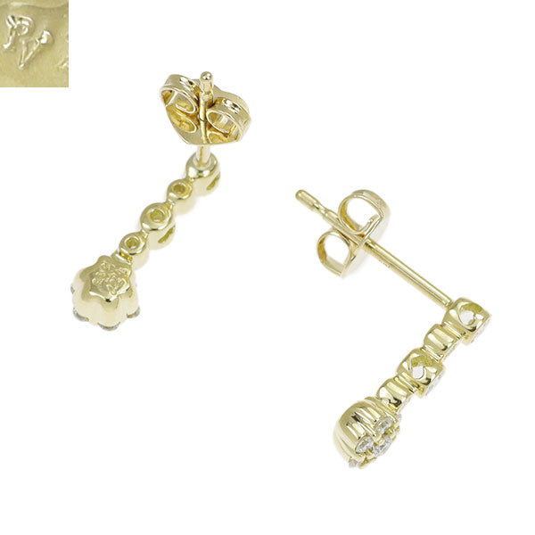 Ponte Vecchio K18YG Diamond Earrings 0.30ct Flower 