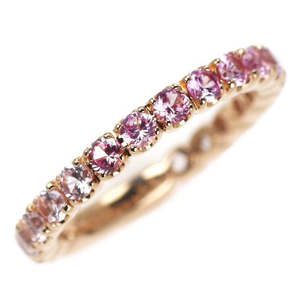 K18PG pink sapphire ring 1.26ct semi-eternity 