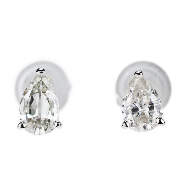 New Pt900 Pear Shape Cut Diamond Earrings 0.505ct H/I SI2/I1 
