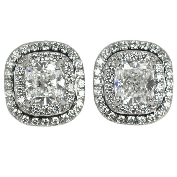 Tiffany Pt950 Diamond Earrings Solest 《Selby Ginza Store》 [S+ Like New, Polished at Official Store] [Used] 