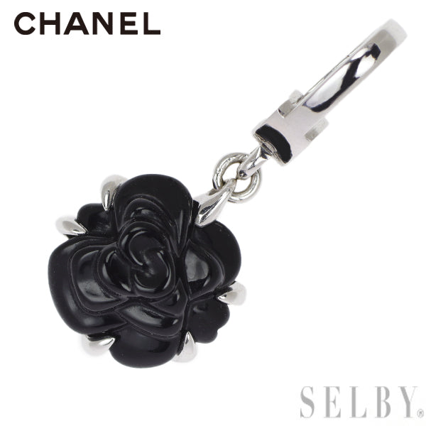 Chanel K18WG Ceramic Charm and Pendant Top Camellia Flower 
