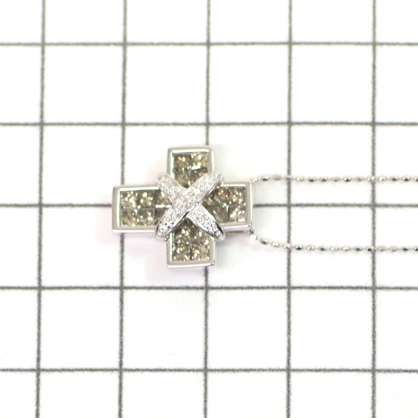 Les Essentials Masumi Kasahara K18WG Diamond Pendant Top Cross Mystery Setting 