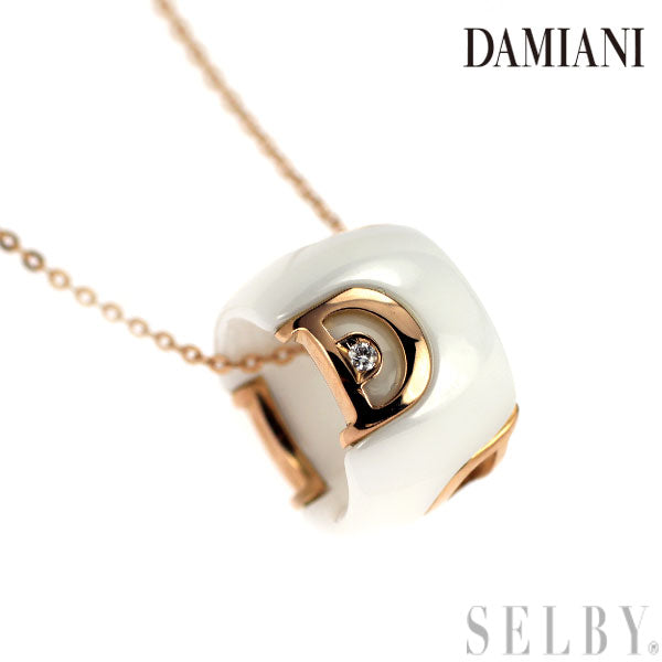 Damiani Ceramic/K18PG Diamond Pendant Necklace D Icon 
