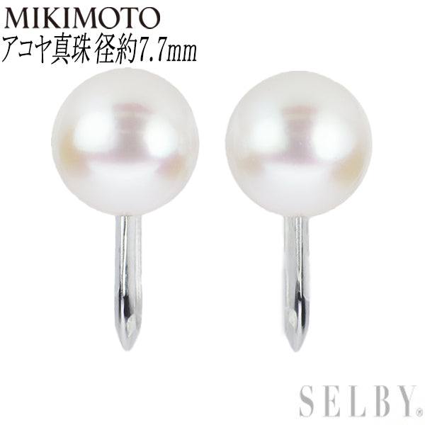 Mikimoto K14WG Akoya pearl earrings diameter approx. 7.7mm