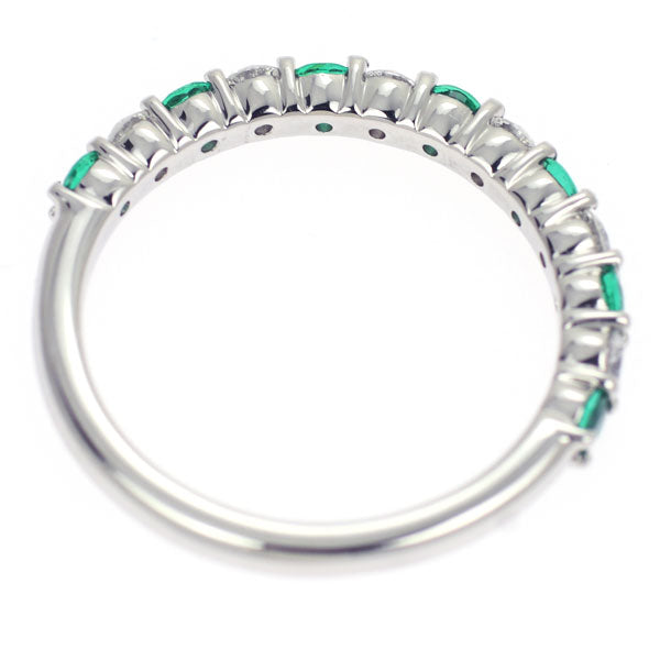 アクセサリーPT900 Emerald Diamond Half eternity ring