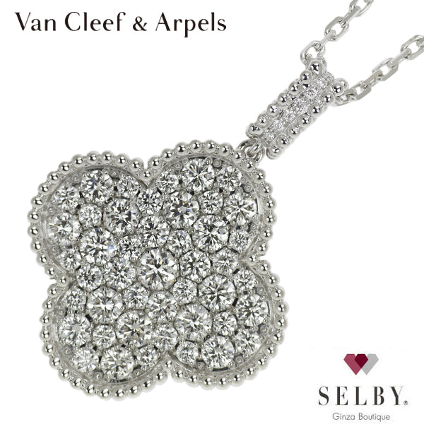 Van Cleef &amp; Arpels K18WG Diamond Pendant Necklace Magic Alhambra 90.0cm《Selby Ginza Store》[S+ Like New, Polished at Authorized Store][Used] 