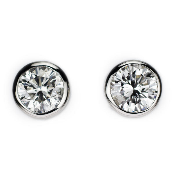 New Pt950/Pt900 Diamond Earrings 0.768 H I1 VG Studs 