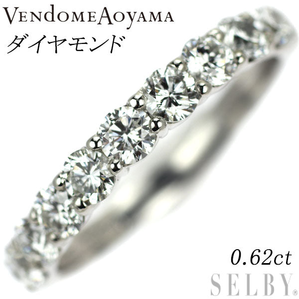 Vendome Aoyama Pt950 Diamond Ring 0.62ct Half Eternity 