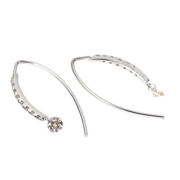 K18WG diamond earrings 0.22ct D0.12ct 