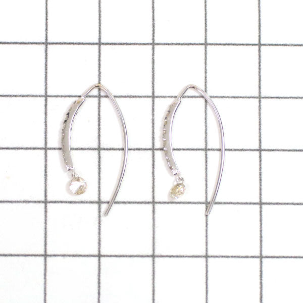 K18WG diamond earrings 0.22ct D0.12ct 