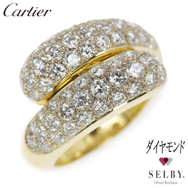 Cartier K18YG/WG Diamond Ring Mimi #9.0 {Selby Ginza Store} [S+ Like New, Polished at Authorized Store] [Used] 