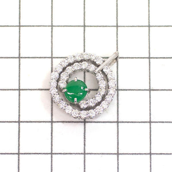 Pt900 Jade Diamond Pendant 1.91ct 