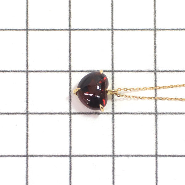Star Jewelry K18YG Garnet Pendant Necklace Heart 