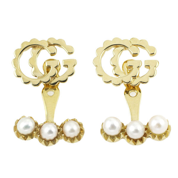 Gucci K18YG freshwater pearl earrings, diameter approx. 3.0-3.3mm 
