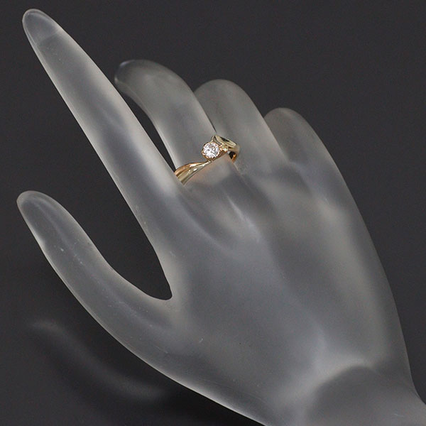 Mokumeganeya SV/K18 Sakura Cut Diamond Peridot Ring 0.214ct 