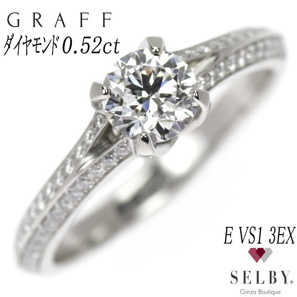 Graff Pt950 Diamond Diamond Ring 0.52ct E VS1 3EX Legacy #9.5 《Selby Ginza Store》 [S Like New] [Used] 