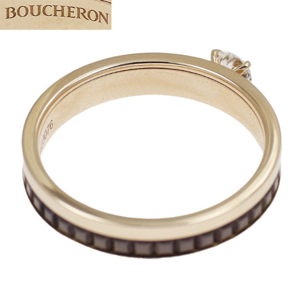 Boucheron K18PG Diamond Ring 0.20ct E VVS1 3EX Quatre Size 53 