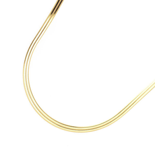 Star Jewelry K18YG Chain Necklace Herringbone Unused 