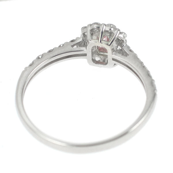 Brand new rare Pt950 emerald cut natural pink diamond ring 0.171ct FP I1 D0.44ct 