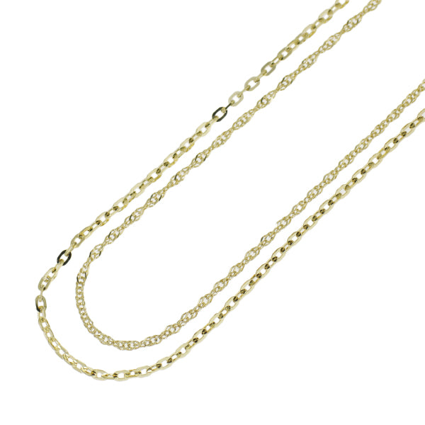 Star Jewelry K10YG Chain Necklace 2 Rows 