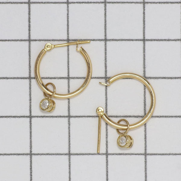 K18YG Diamond Earrings 0.10ct Hoop 2WAY 