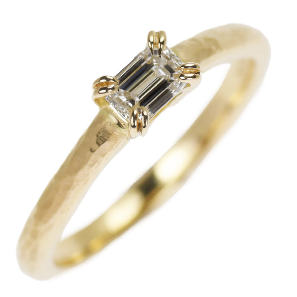 Orecchio K18YG Emerald Cut Diamond Ring 0.253ct E VS1 